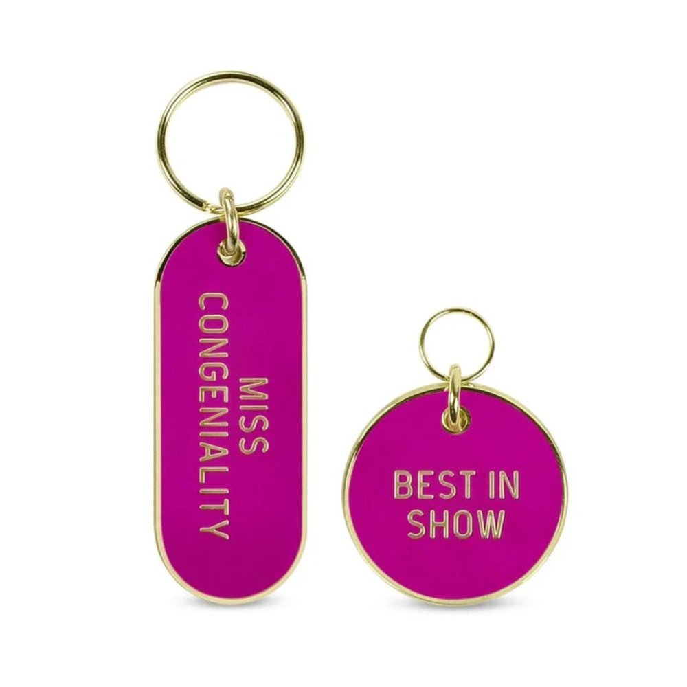Key Chain and Pet Tag matching set- HOWLIGANS- Genuine Fred